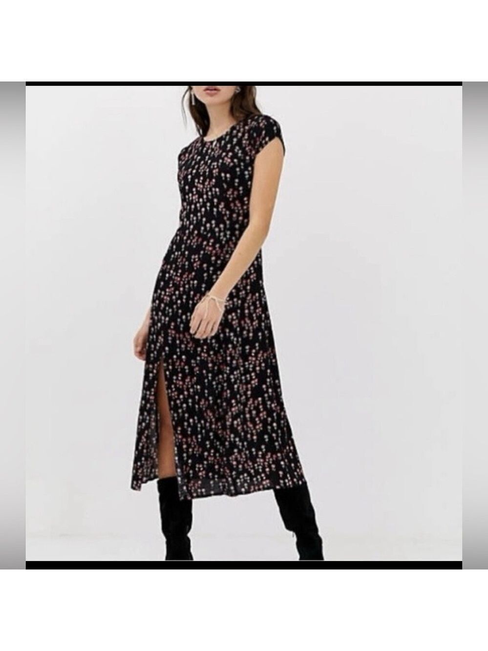 Free People-midi floral dress-size 0 new without tags - Picture 12 of 13